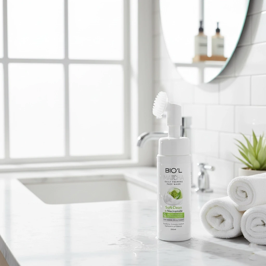 فوم شستشوی صورت ماچا و نیاسینامید بیول پوست معمولی تا چرب